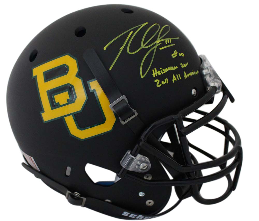 Robert Griffin III Signed Baylor Bears Black Authentic Helmet 2 Insc BAS