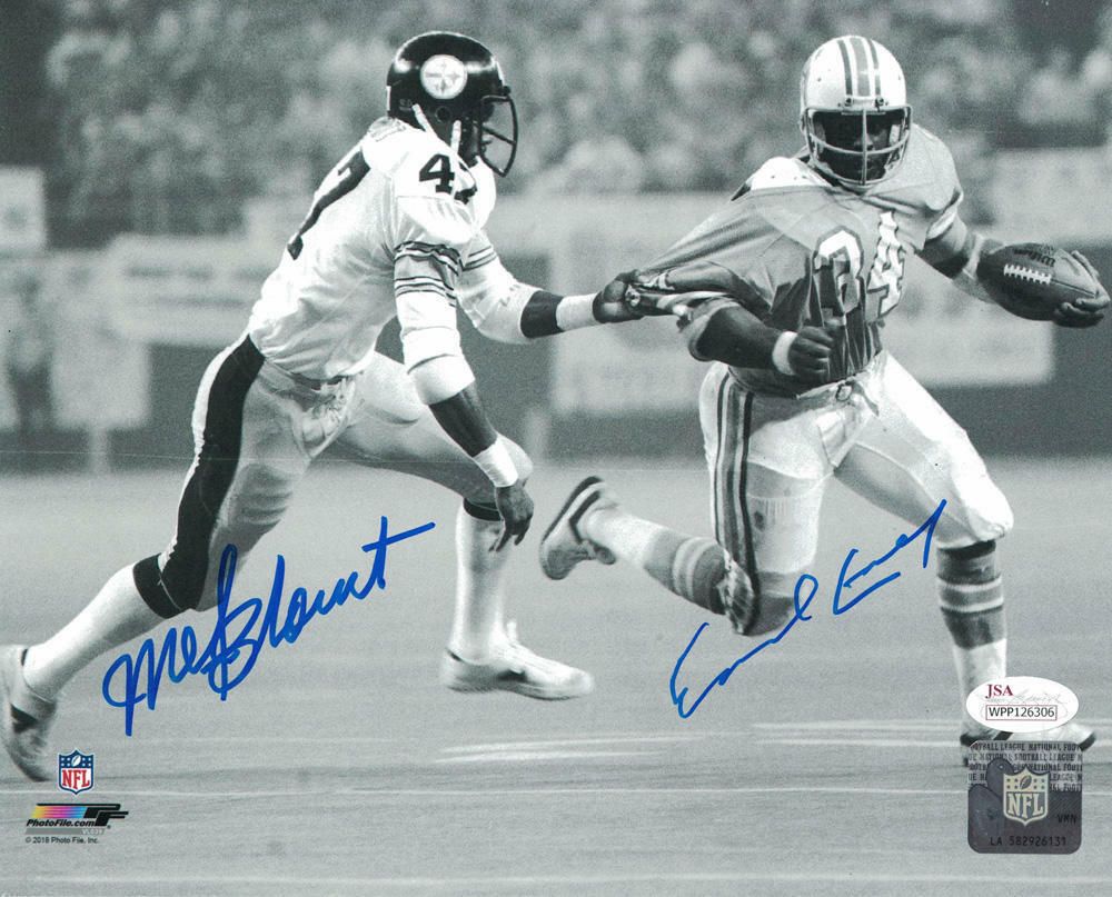 Earl Campbell &amp; Mel Blount Autographed Steelers/Oilers 8x10 Photo JSA