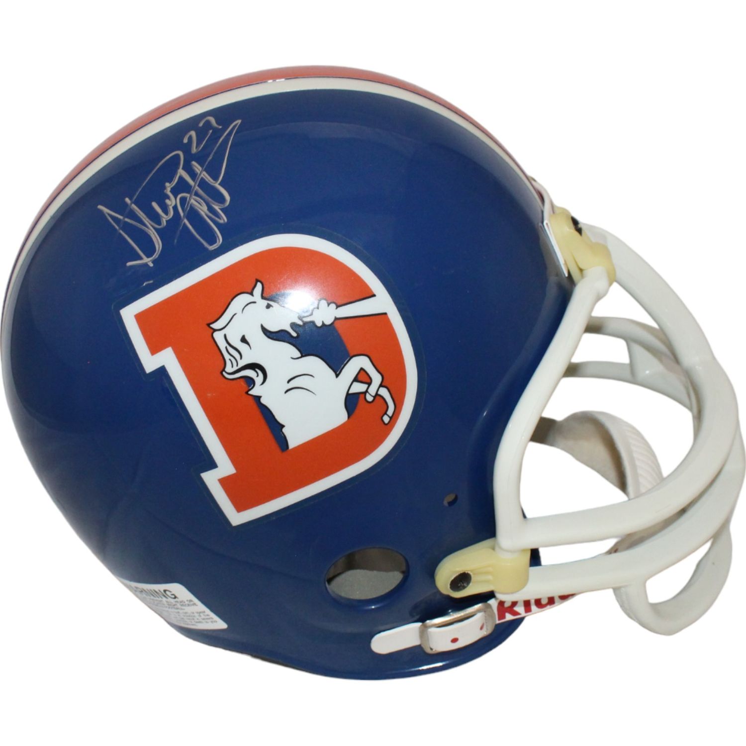 Steve Atwater Signed Broncos F/S VSR4 75-96 Helmet Vintage Mask BAS 44289