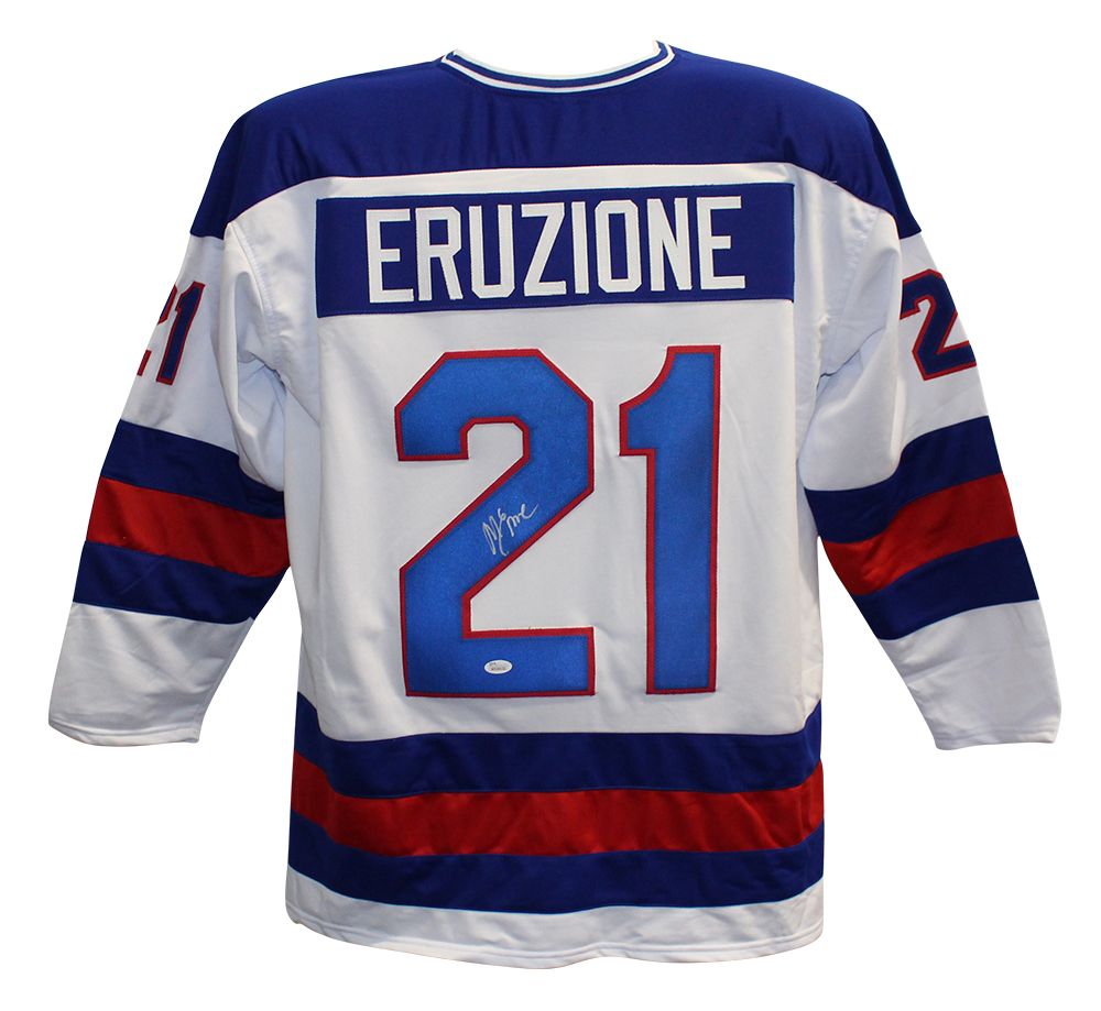 Mike Eruzione Autographed White size XL Miracle on Ice jersey JSA