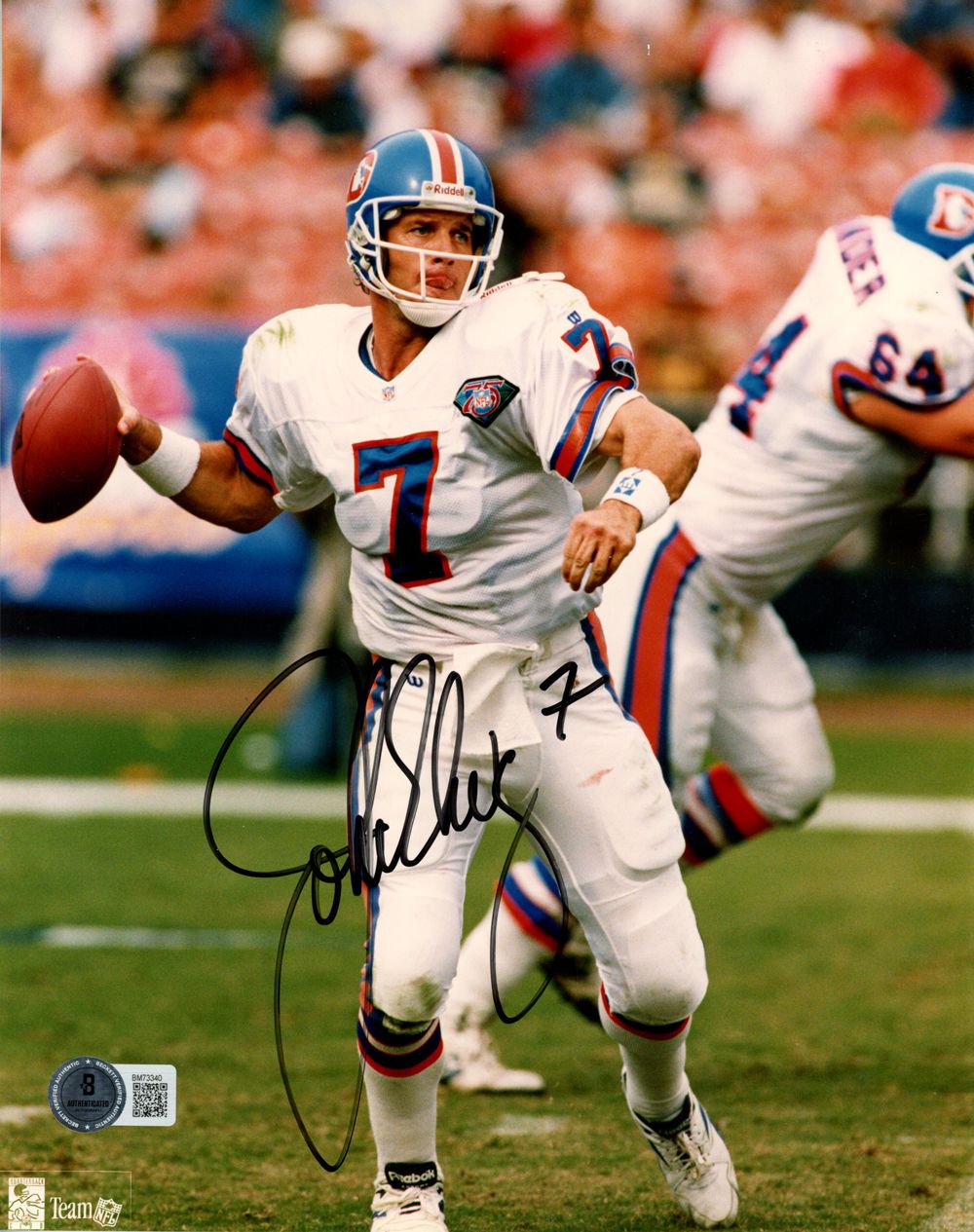 John Elway Autographed/Signed Denver Broncos 8x10 Photo BAS 45113