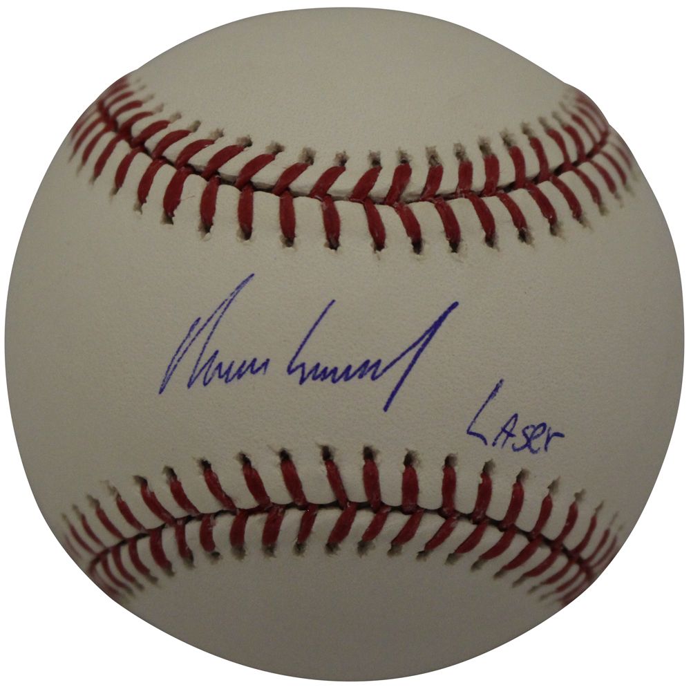 Ramon Laureano Autographed OML Baseball Oakland Athletics Laser MLB