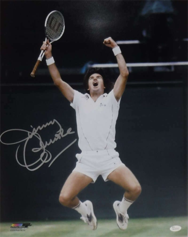 Jimmy Connors Autographed Tennis 16x20 Photo (Celebrating) JSA