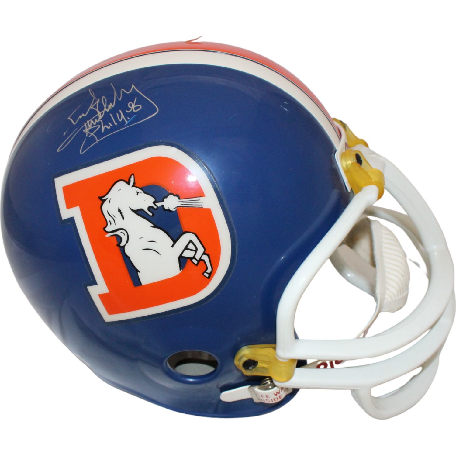Karl Mecklenburg Signed Broncos F/S VSR4 75-96 Helmet Vintage Mask BAS 44286