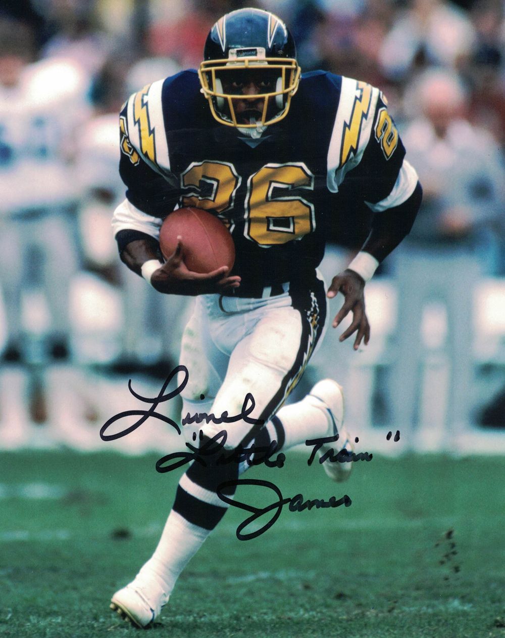 Lionel Little Train James Autographed/Signed San Diego Chargers 8x10 Photo
