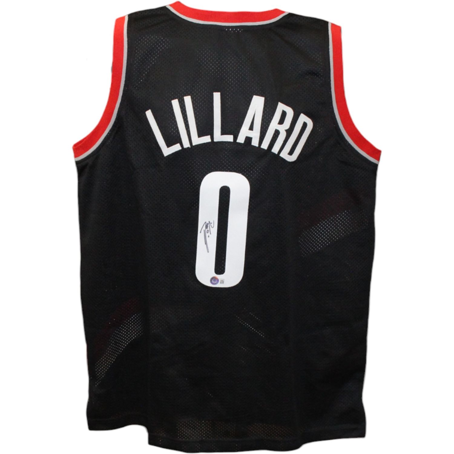 Damien Lillard Autographed/Signed Pro Style Black Jersey Beckett
