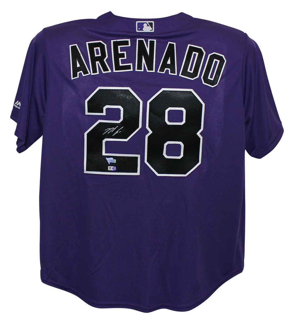 Nolan Arenado Autographed Colorado Rockies Majestic Purple XL Jersey FAN