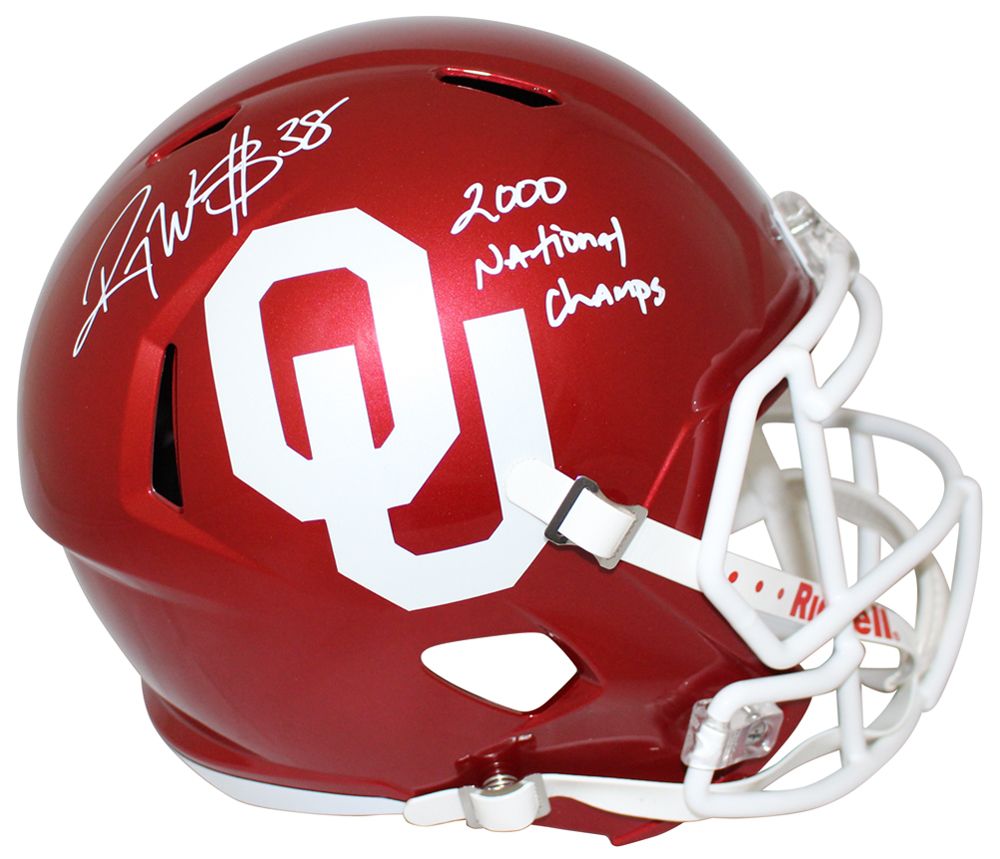 Roy Williams Autographed Oklahoma Sooners Speed Replica Helmet Champs JSA