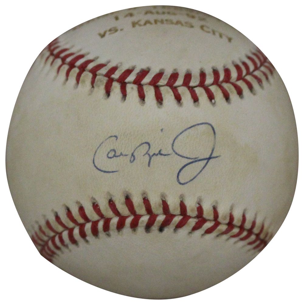 Cal Ripken Jr. Autographed Orioles American League Baseball Engraved BAS