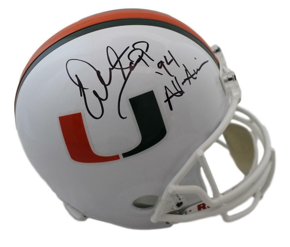 Warren Sapp Autographed Miami Hurricanes Full Size Replica Helmet All American JSA