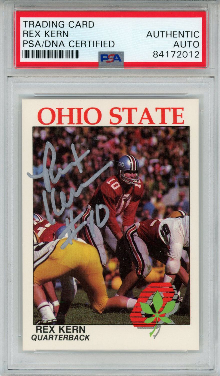 Rex Kern Autographed/Signed 1988 Kroger Trading Card PSA Slab