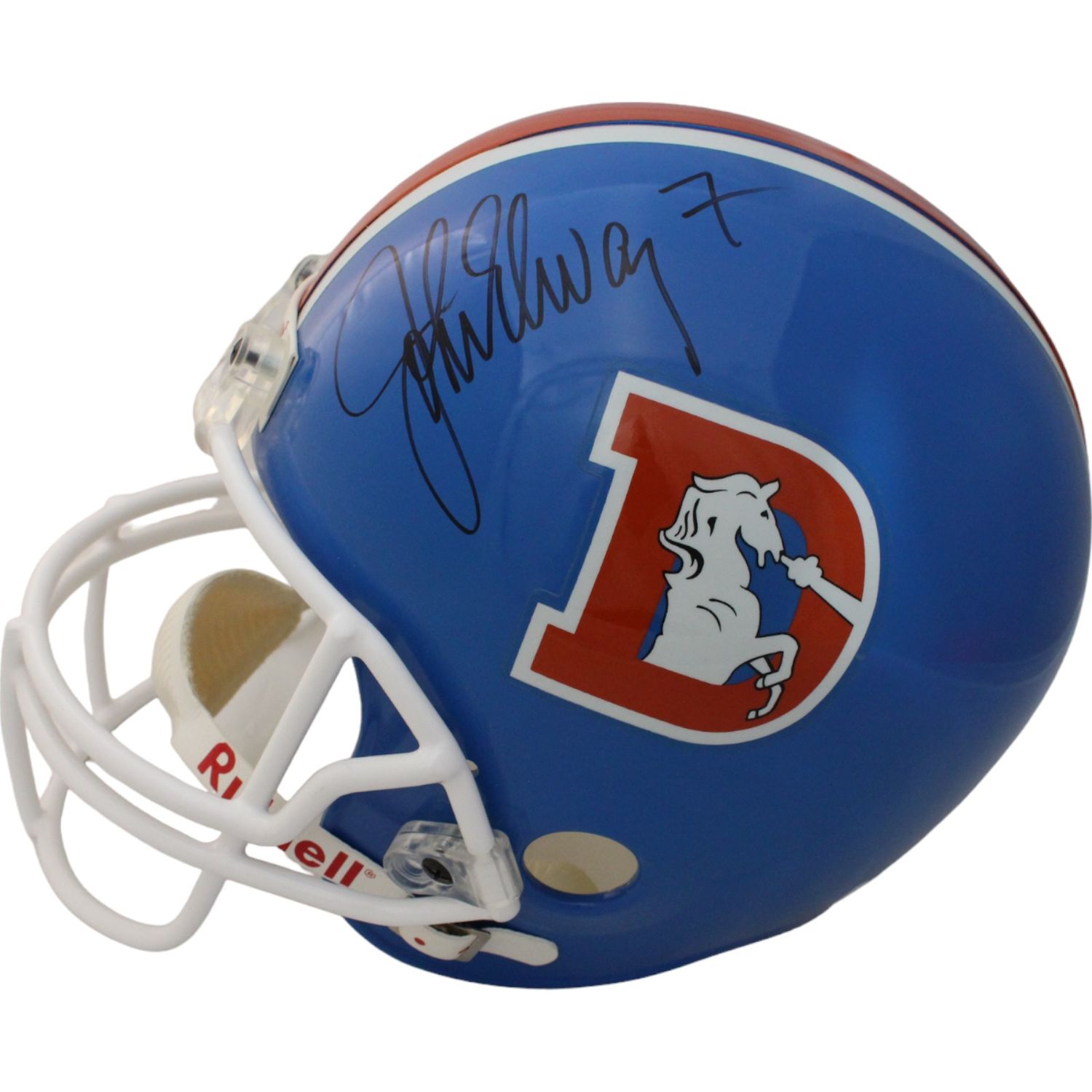 John Elway Autographed Denver Broncos F/S 75-96 VSR4 Helmet Beckett 44699