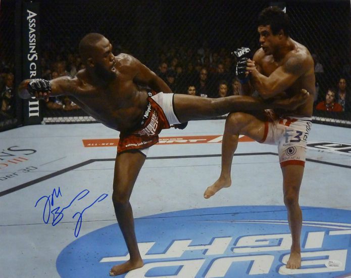 Jon Bones Jones Autographed UFC 16x20 vs Vitor Belfort JSA