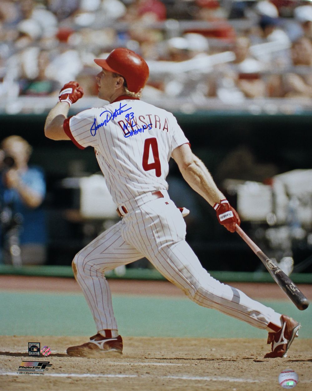 Lenny Dykstra Autographed Philadelphia Phillies 16x20 Photo NL Champs