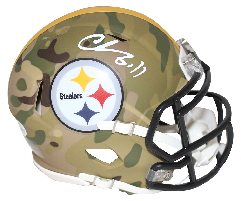 Chase Claypool Autographed Pittsburgh Steelers Camo Mini Helmet BAS