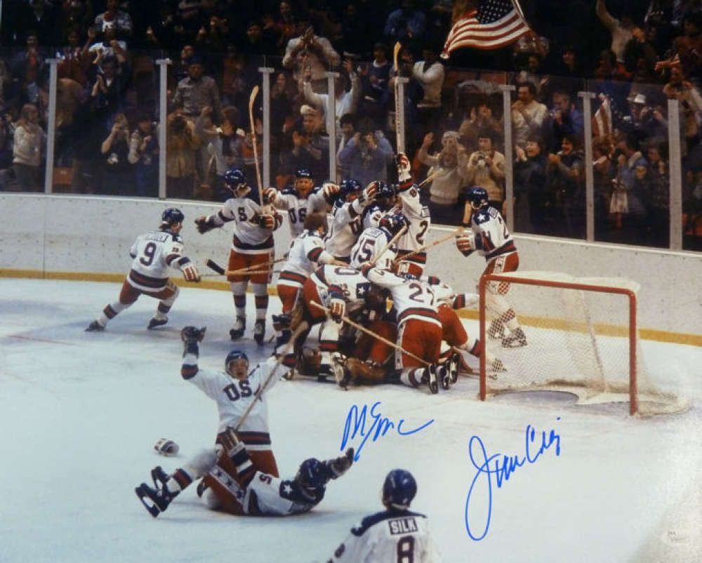 Mike Eruzione &amp; Jim Craig Autographed 1980 USA Miracle on Ice 16x20 JSA