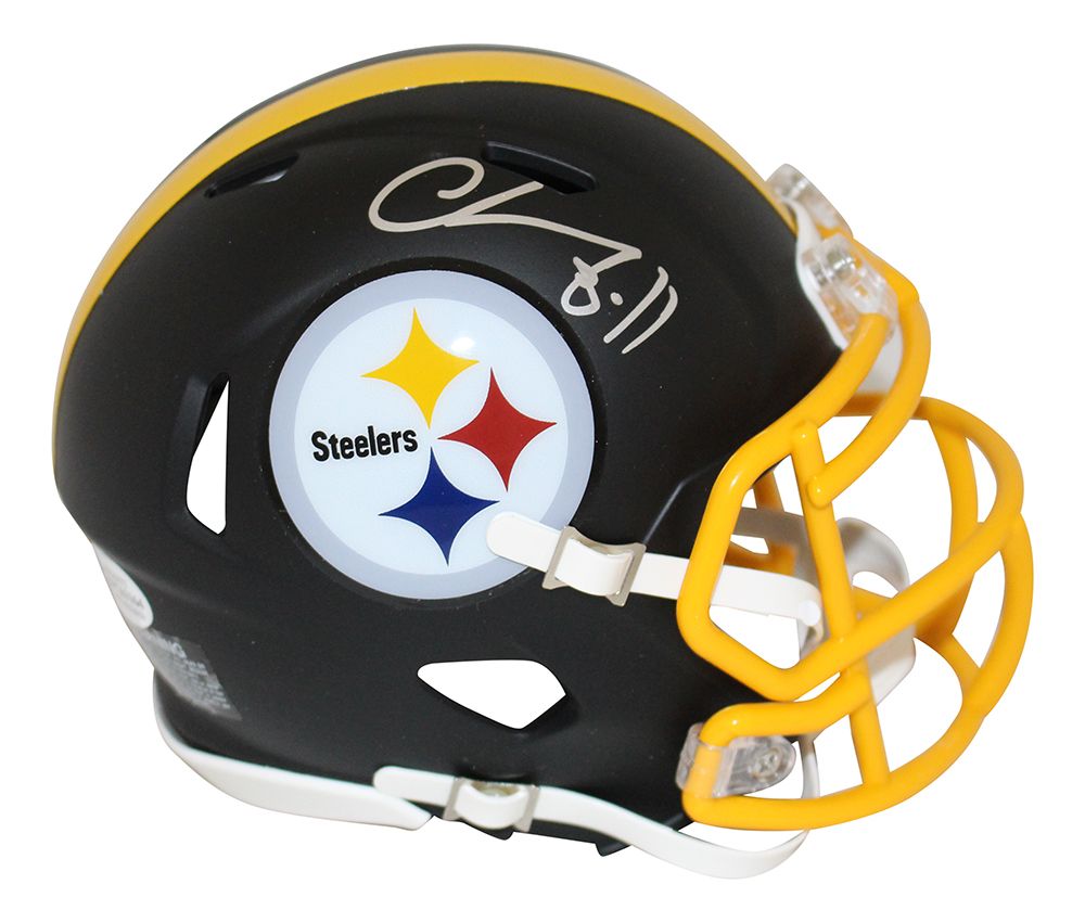 Chase Claypool Autographed Pittsburgh Steelers Black Matte Mini Helmet BAS