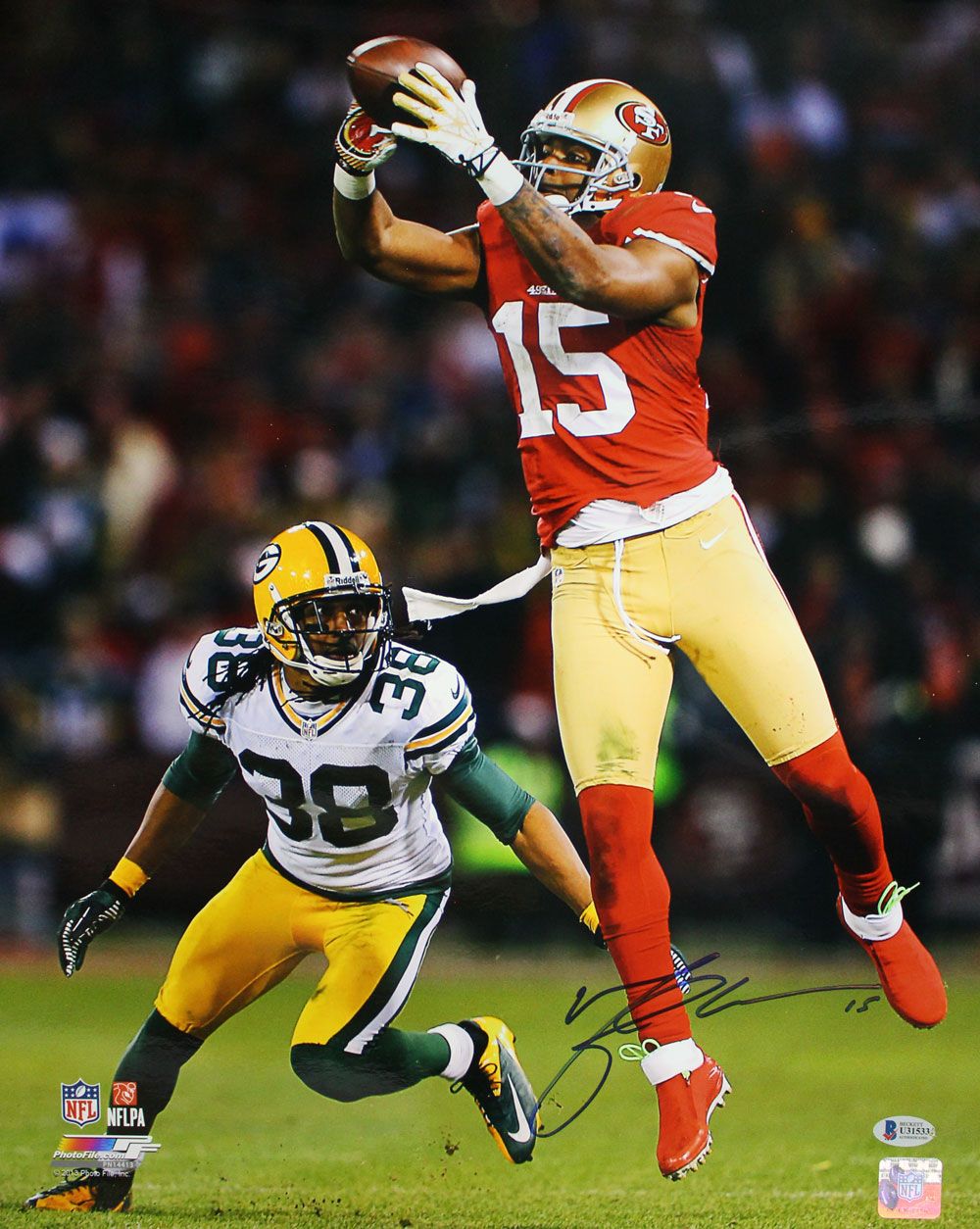 Michael Crabtree Autographed/Signed San Francisco 49ers 16x20 Photo BAS