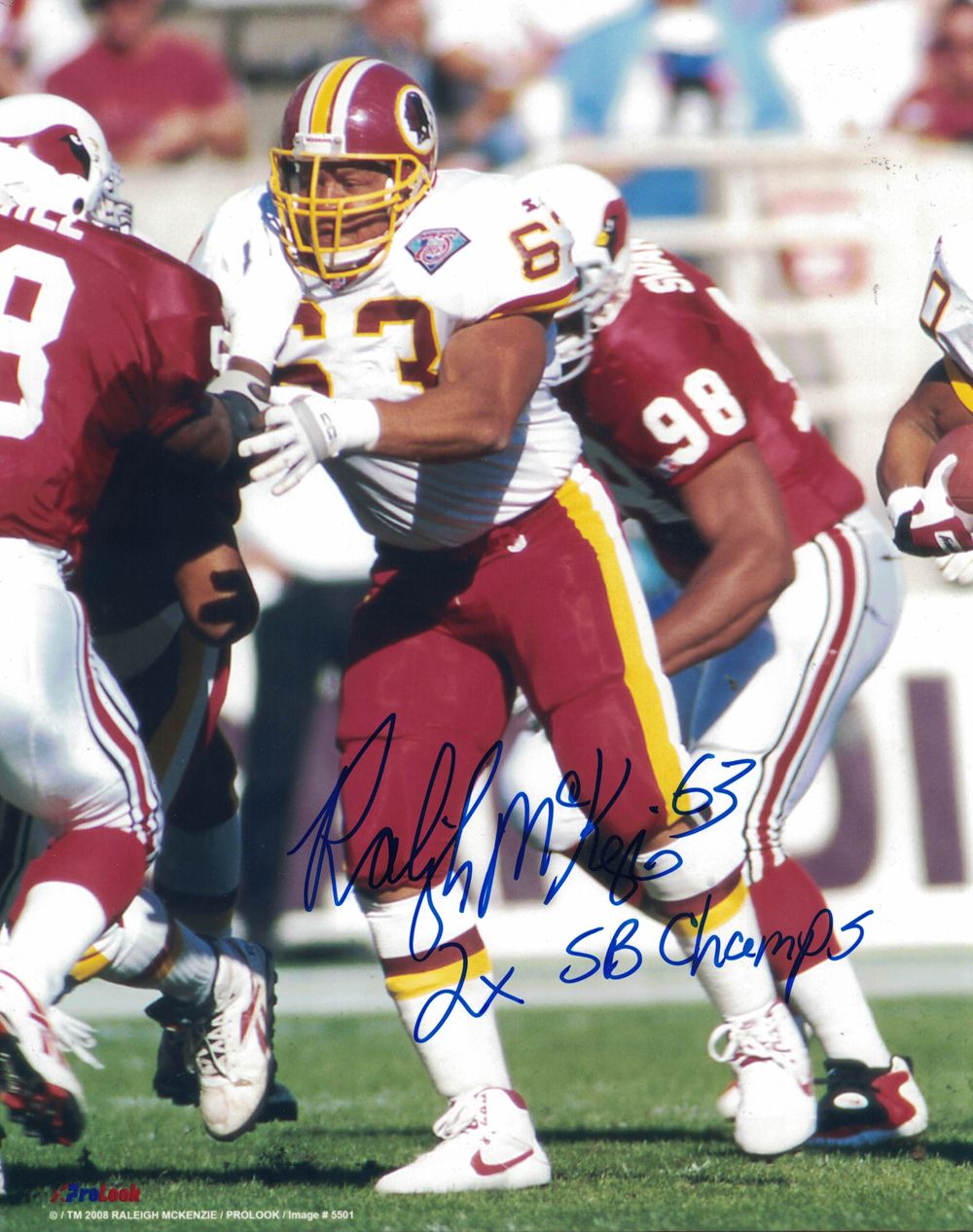 Raleigh Mckenzie Signed Washington Redskins 8x10 Photo 2x SB Champs