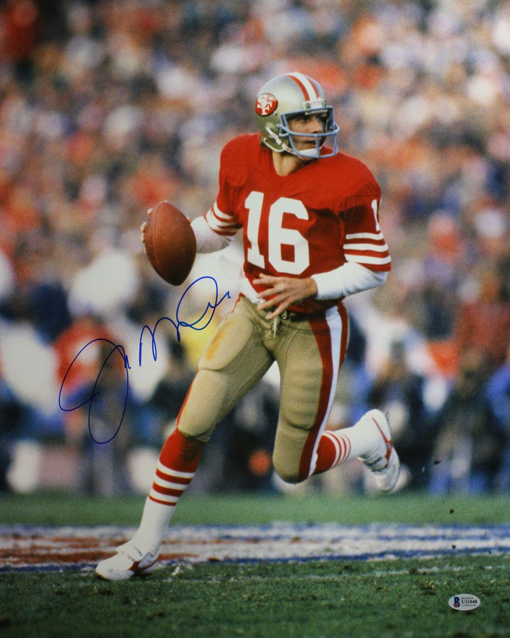 Joe Montana Autographed/Signed San Francisco 49ers 16x20 Photo BAS
