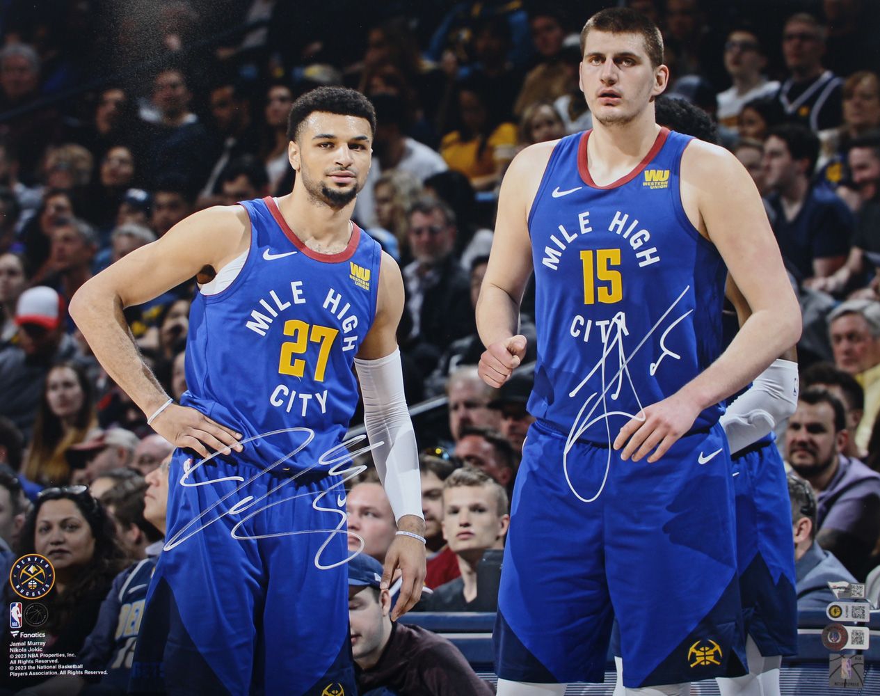Nikola Jokic &amp; Jamal Murray Signed Denver Nuggets 16x20 Photo BAS/FAN