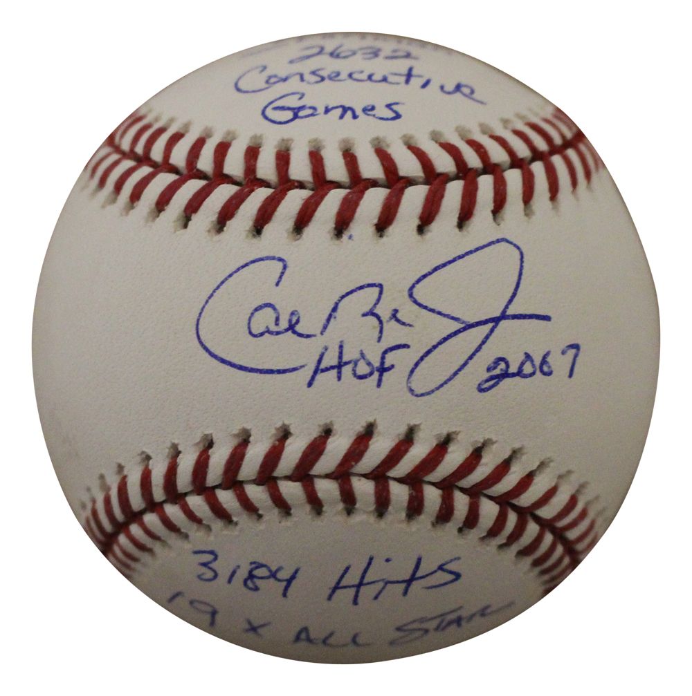 Cal Ripken Jr Autographed Baltimore Orioles Stat Baseball JSA