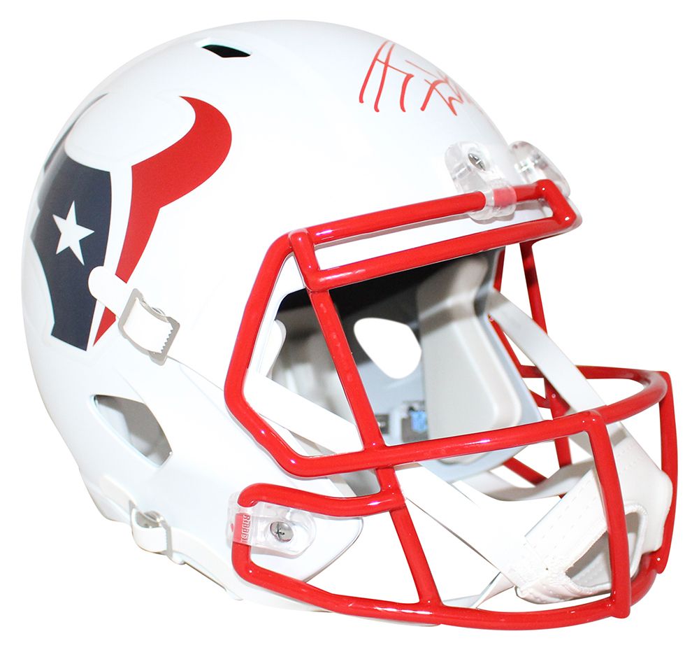 JJ Watt Autographed/Signed Houston Texans F/S Flat White Helmet JSA