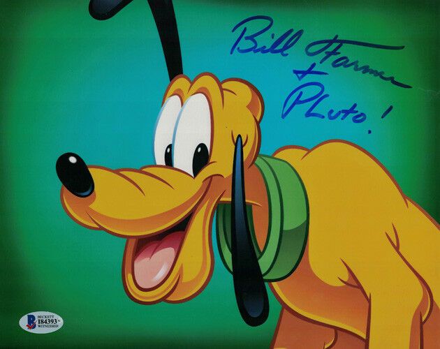 Bill Farmer Autographed Pluto 8x10 Photo Disney BEC
