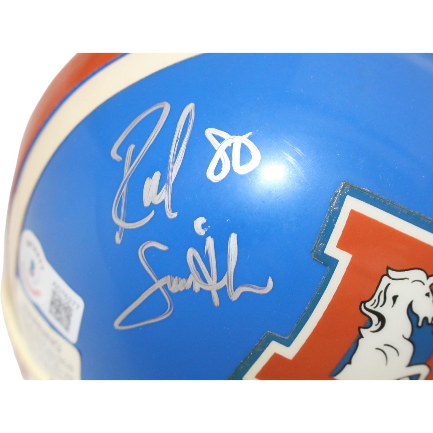 Rod Smith Signed Denver Broncos VSR4 75-96 Replica Mini Helmet BAS 44157