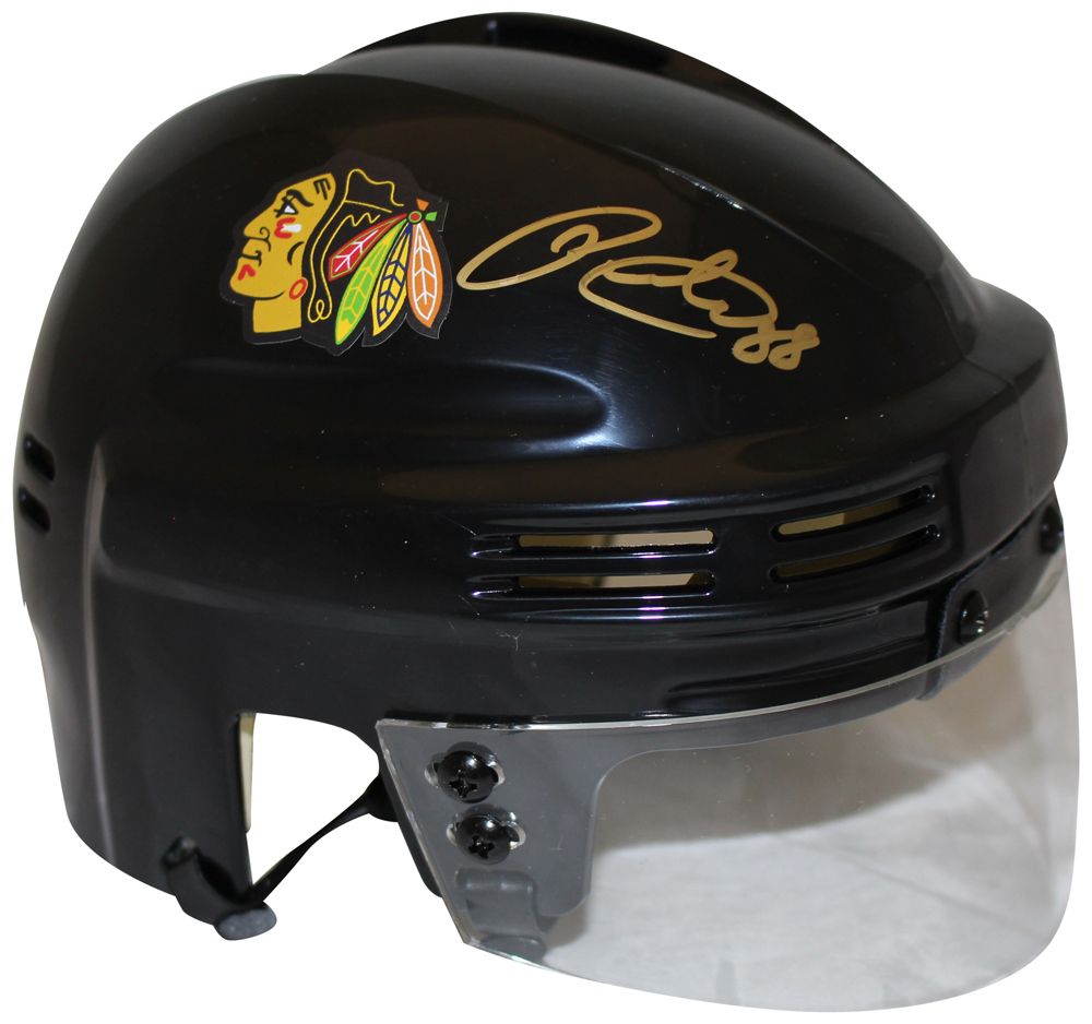 Patrick Kane Autographed Chicago Blackhawks Black Mini Helmet FAN