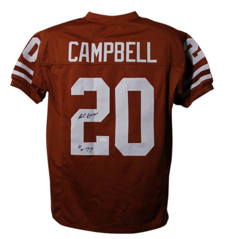 Earl Campbell Autographed Texas Longhorns XL Orange Jersey HT 77 JSA