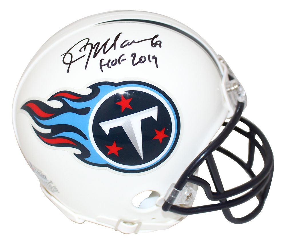 Kevin Mawae Autographed/Signed Tennessee Titans Mini Helmet HOF BAS