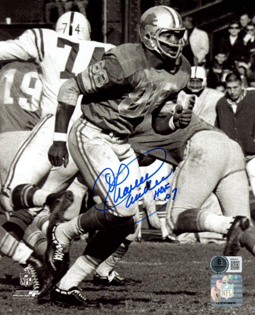 Charlie Sanders Signed Detroit Lions 8x10 Photo HOF Beckett 45759