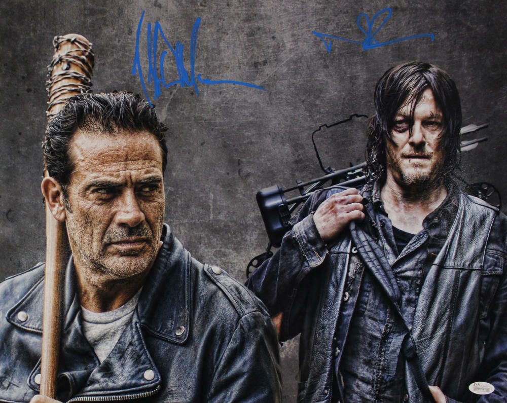 Jeffrey Dean Morgan &amp; Norman Reedus Autographed Walking Dead 16x20 Photo BAS