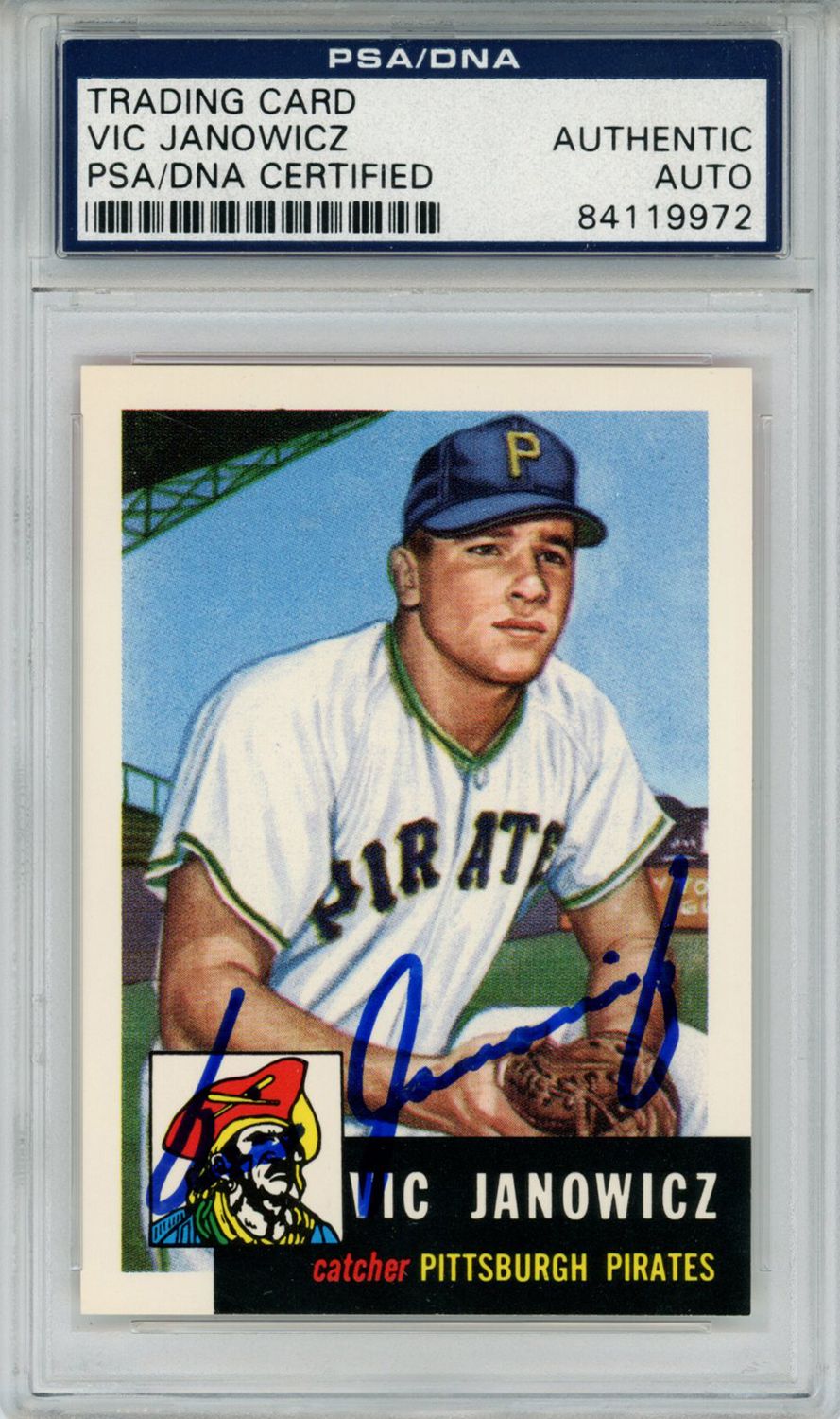 Vic Janowicz Autographed 1991 Topps Archives #222 Trading Card PSA Slab