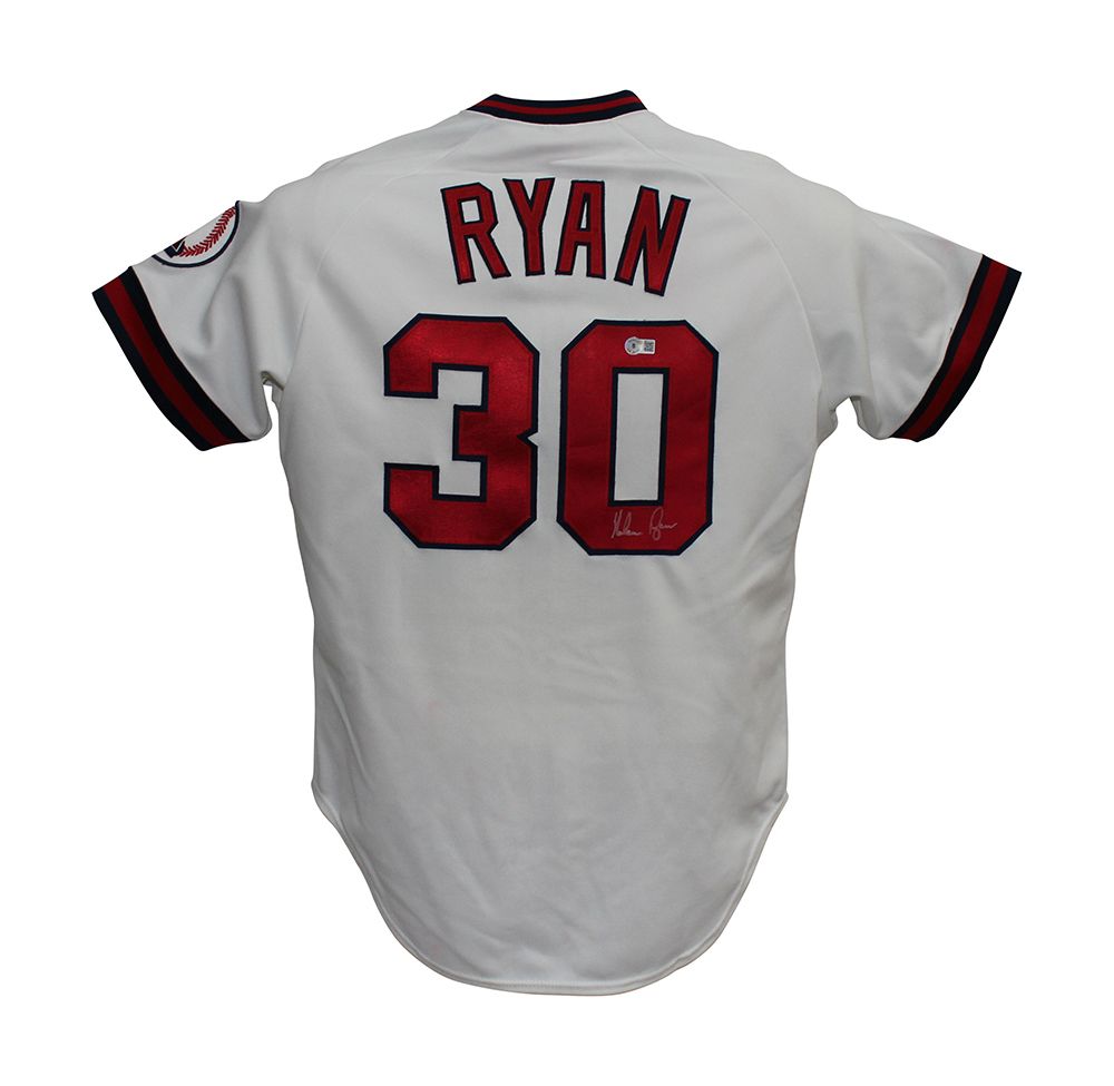 Nolan Ryan Autographed California Angeles White 44 Rawlings Jersey BAS
