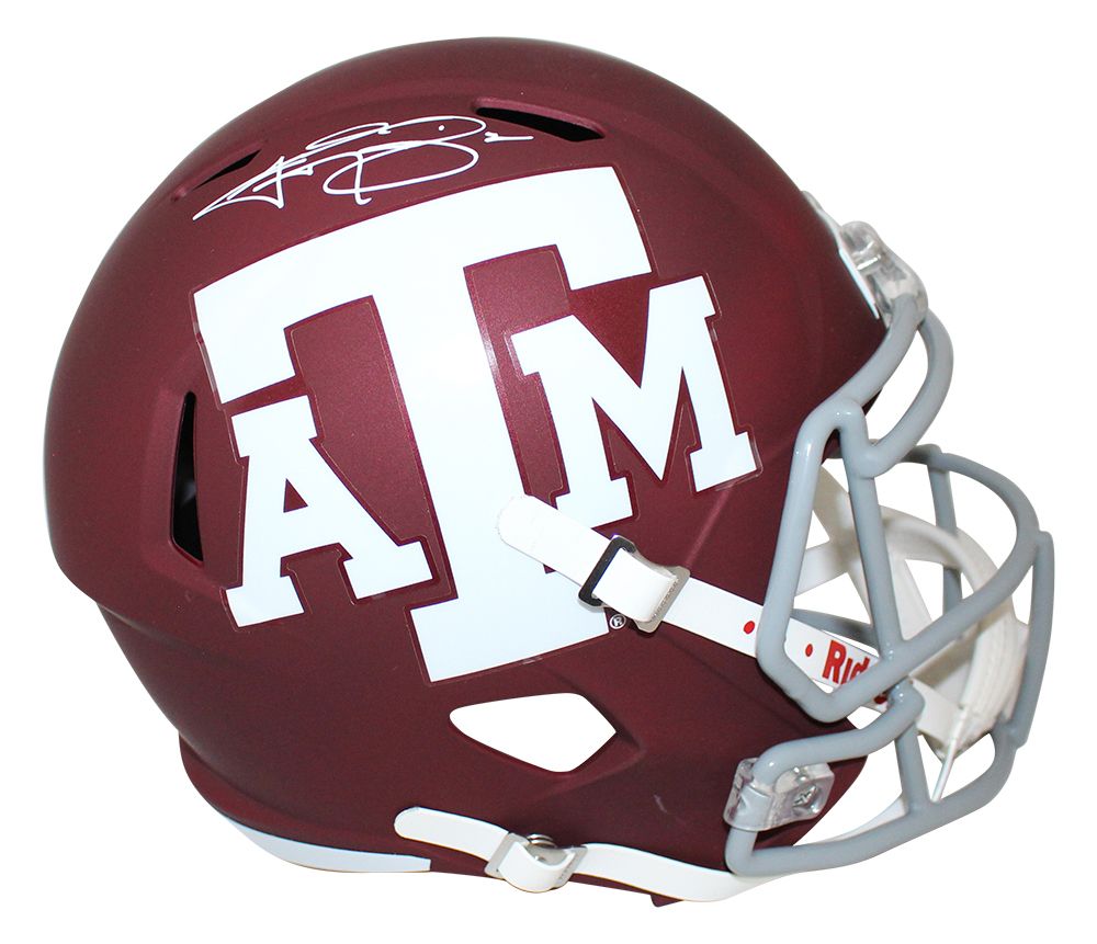 Johnny Manziel Autographed Texas A&amp;M Aggies Red Speed Replica Helmet JSA