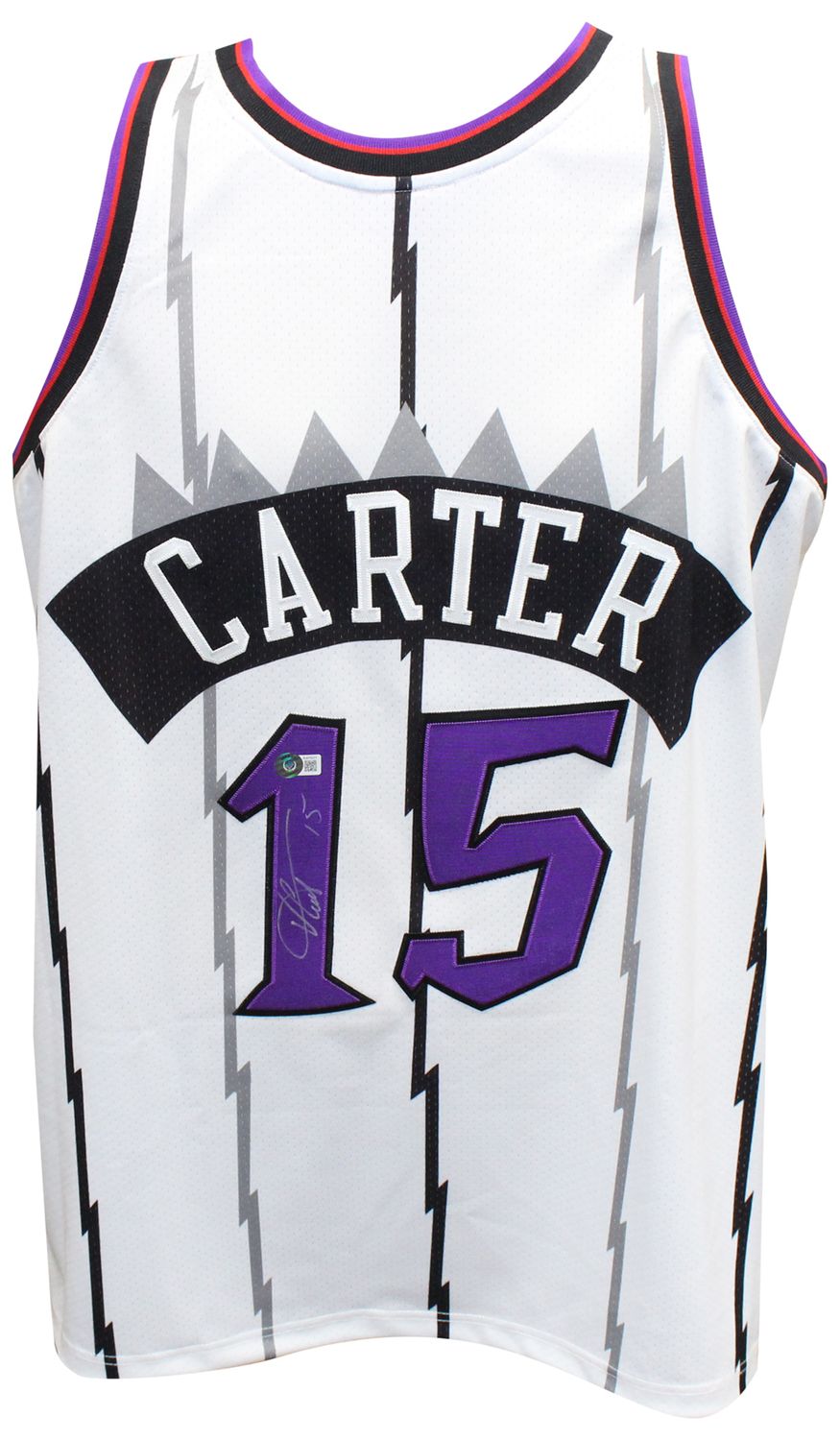 Vince Carter Signed Toronto Raptors Mithcell &amp; Ness Jersey Beckett