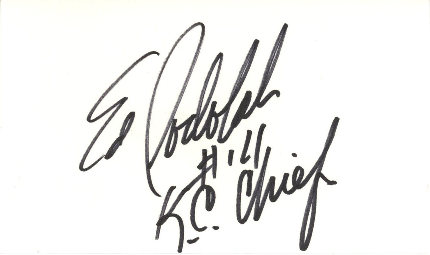 Ed Podolak Autographed Kansas City Chiefs Index Card KC Chiefs BAS 45297