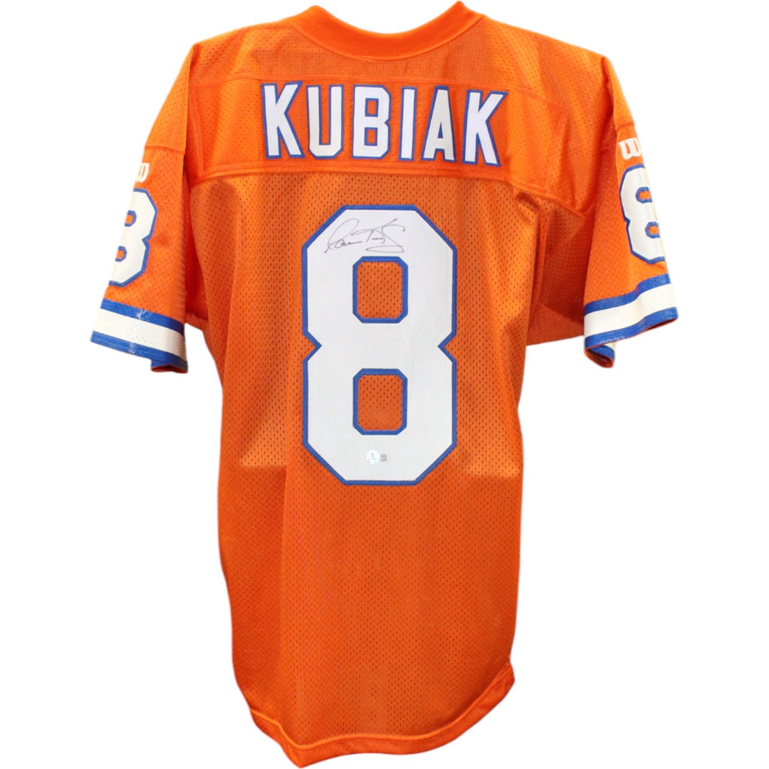 Gary Kubiak Signed Broncos Wilson 48 Proline Orange Jersey Beckett 45067