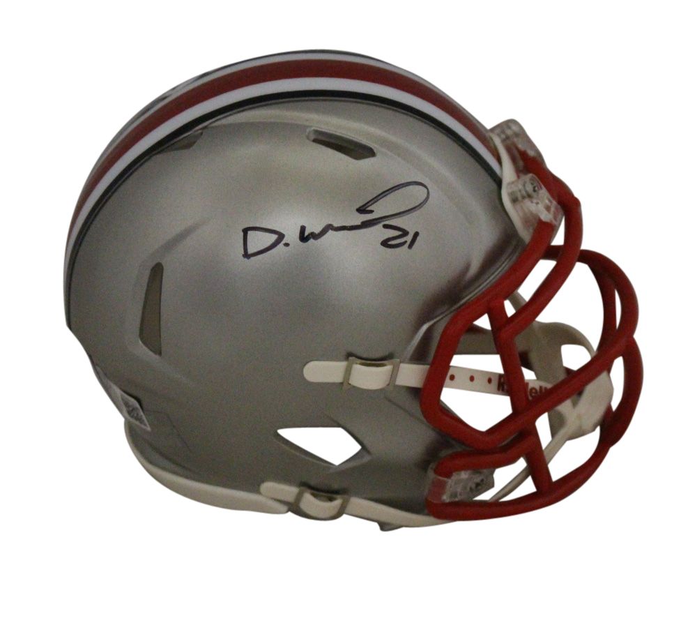 Denzel Ward Autographed Ohio State Buckeyes Flash Mini Helmet BAS