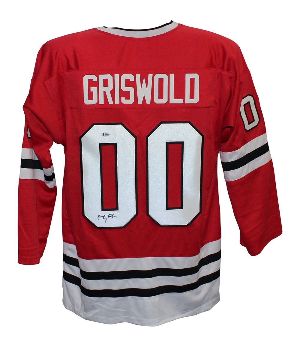Chevy Chase Autographed/Signed Pro Style Red XL Jersey BAS