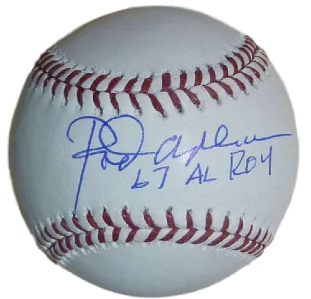 Rod Carew Autographed OML Baseball w/67 AL ROY &amp; JSA