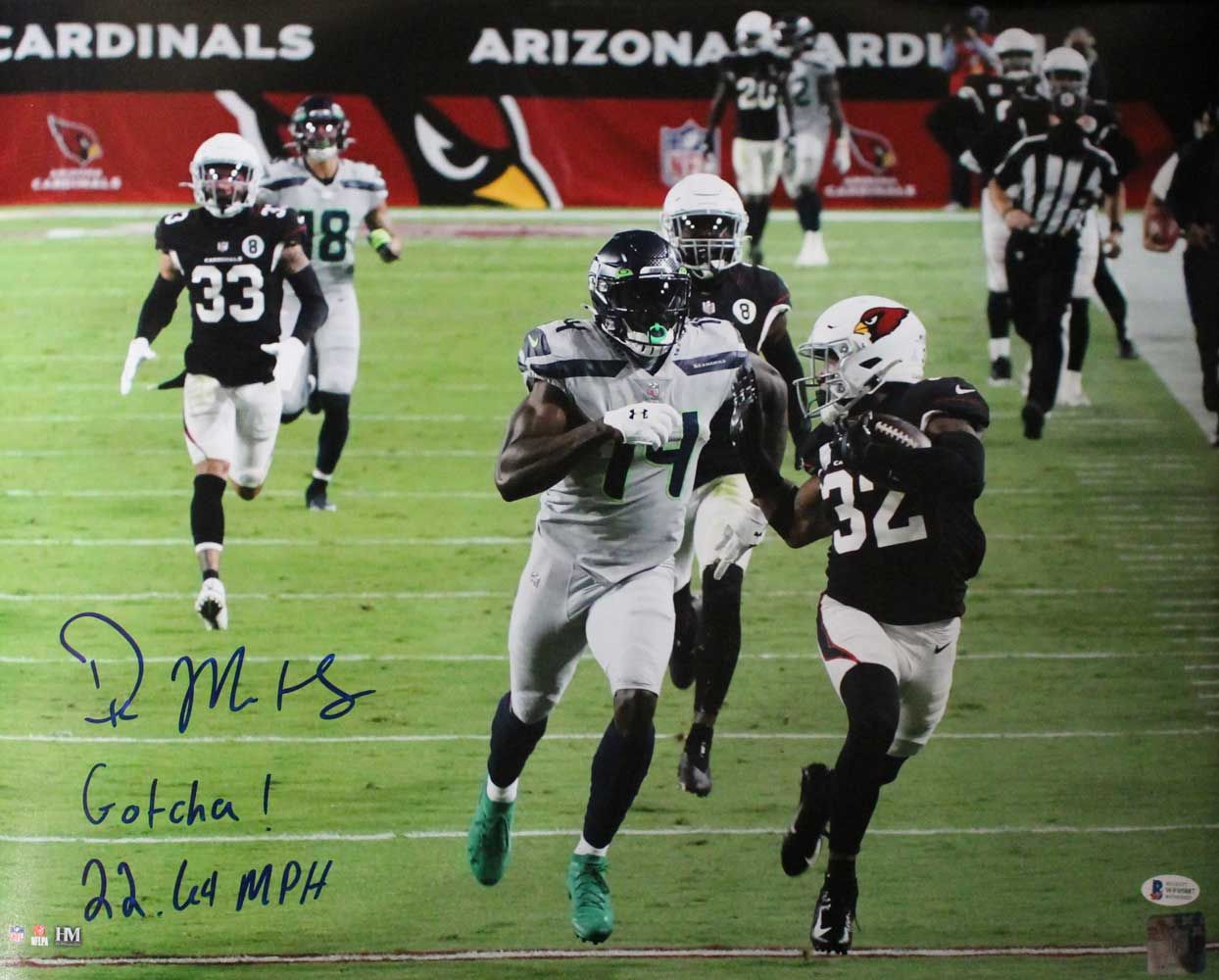 DK Metcalf Autographed/Signed Seattle Seahawks 16x20 Photo Gotcha BAS