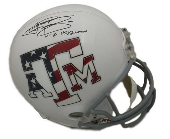 Johnny Manziel Autographed Texas A&amp;M Aggies Full Size Replica Helmet (Stars &amp; Stripes) HT JSA