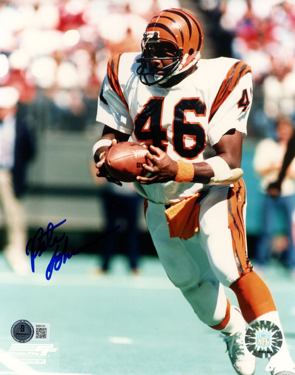 Pete Johnson Autographed Cincinnati Bengals 8x10 Photo Beckett 45610