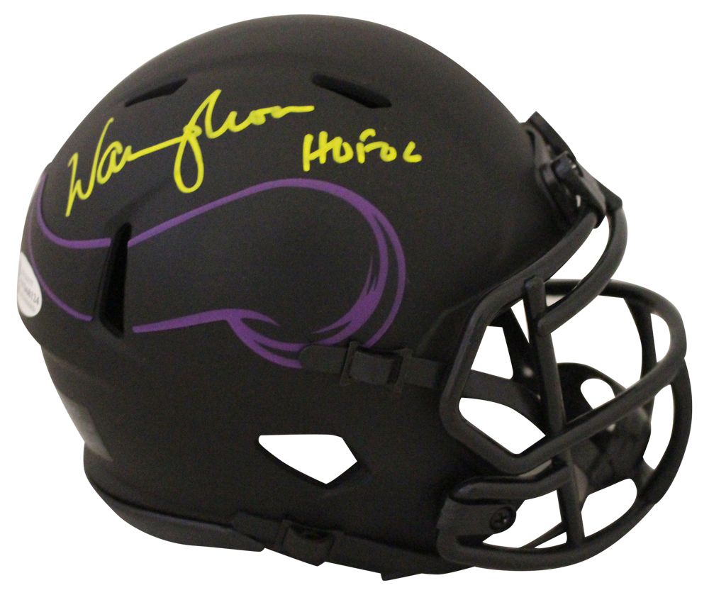 Warren Moon Autographed Minnesota Vikings Eclipse Mini Helmet HOF BAS