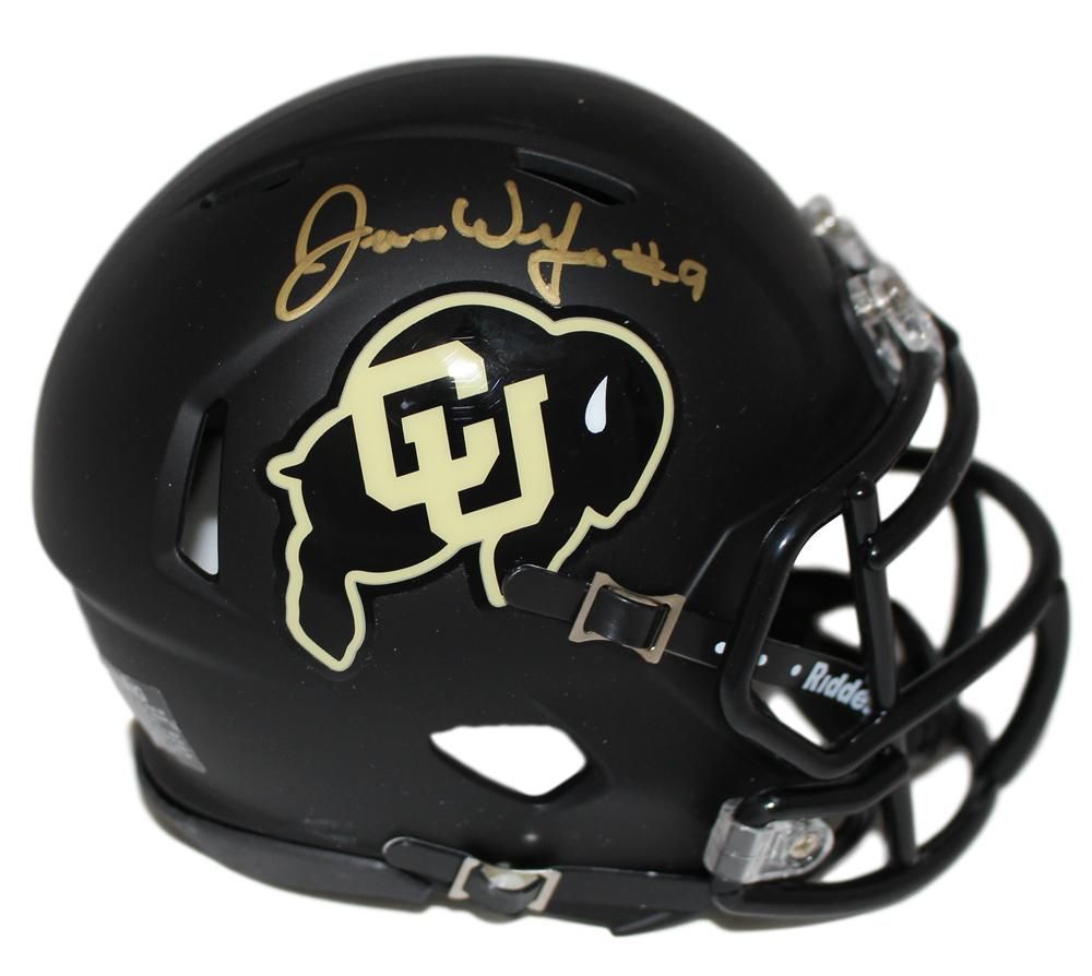 Juwann Winfree Autographed/Signed Colorado Buffaloes Black Mini Helmet