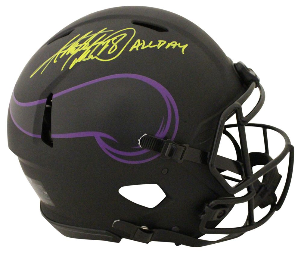 Adrian Peterson Signed Minnesota Vikings Authentic Eclipse Helmet BAS