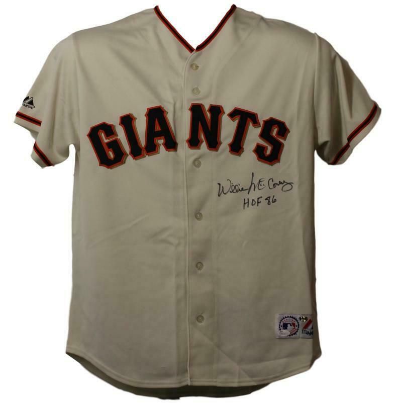 Willie McCovey Autographed San Francisco Giants Majestic XL White Jersey HOF JSA